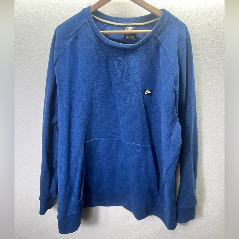 Nike Sportswear Crewneck Pocket Sweatshirt Mens 2XL Blue Performance‎ Fall 2399